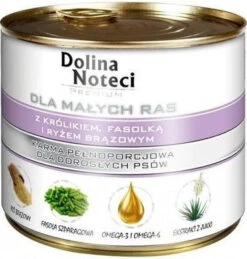 Dolina Noteci Premium Pour Chiens De Petite Race Avec Du Lapin, Des Haricots Et Du Riz 185g X12