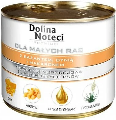 Dolina Noteci Premium Pour Chiens De Petite Taille Avec Faisan, Potiron Et Pâtes 185g X12 1 Dolina Noteci Premium Pour Chiens De Petite Taille Avec Faisan, Potiron Et Pâtes 185g X12