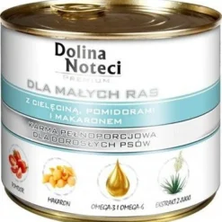 Dolina Noteci Premium Pour Les Chiens De Petite Race Avec Veau, Tomates Et Pâtes 185g X12