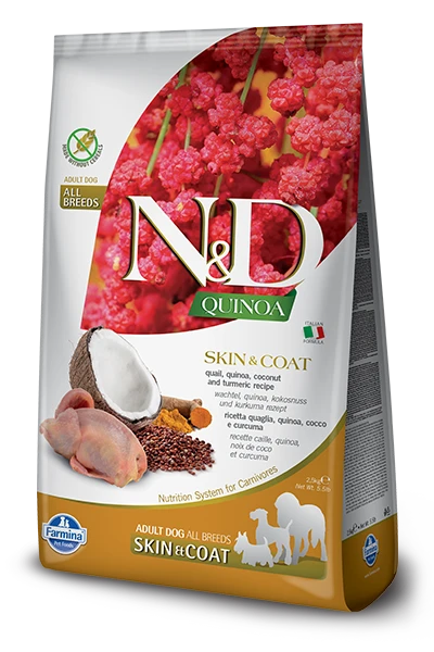 Farmina N&D Quinoa Canine Quail Skin&Coat 2,5kg 1 Farmina N&D Quinoa Canine Quail Skin&Coat 2,5kg