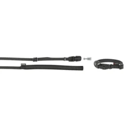 KERBL Set GoLeyGo, Sangle De Collier+laisse Avec Adaptateur 15mm X 29-45cm, 1cm X 1,4-2m,noir,S,max.15kg