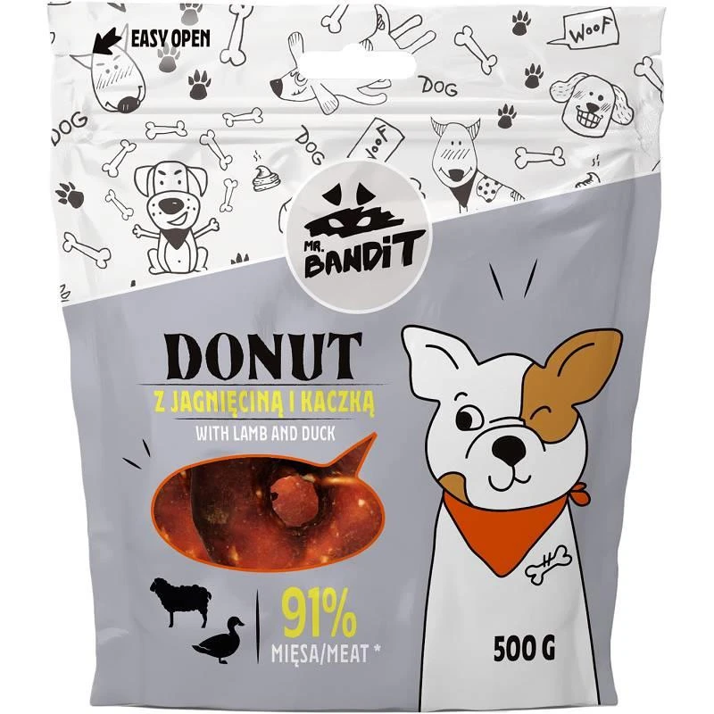 Mr Bandit - Donut - Avec Agneau Et Canard 500g 1 Mr Bandit - Donut - Avec Agneau Et Canard 500g