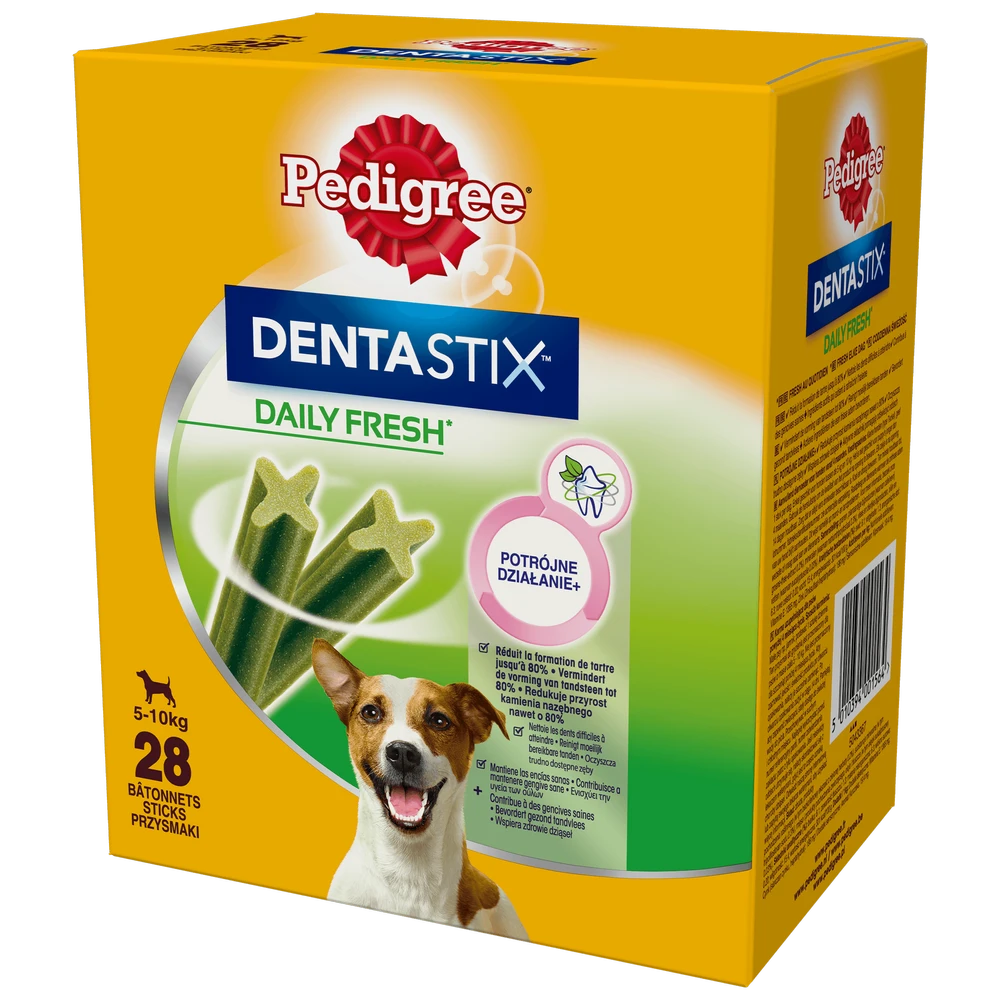 PEDIGREE® DentaStix™ Daily Fresh - Aliment Complémentaire Aromatisé Au Poulet Pour Petites Races - 4x110g 1 PEDIGREE® DentaStix™ Daily Fresh - Aliment Complémentaire Aromatisé Au Poulet Pour Petites Races - 4x110g