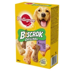 Pedigree Biscrok Biscuits Pour Chiens Adultes Sous Forme D'os Avec De L'agneau, Du Poulet Et Du Bœuf 500g X2