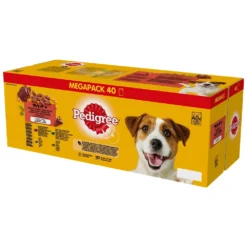 Pedigree Croquettes Humides En Gelée Pour Chiens Adultes Saveurs Variées (boeuf, Poulet, Agneau, Volaille) 40x100g